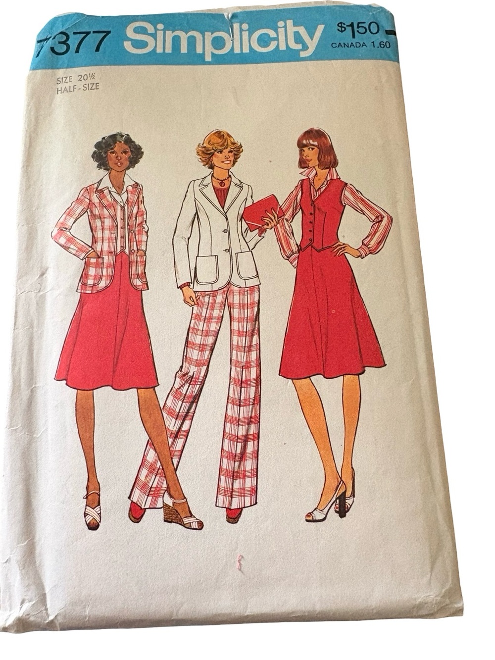 Vintage Simplicity 7377 Sewing Pattern | Women’s Jacket, Vest, Skirt & pants |